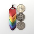 Gay pride pendant, rainbow chainmail scale jewelry, LGBTQ necklace