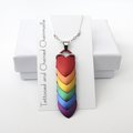 Gay pride pendant, rainbow chainmail scale jewelry, LGBTQ necklace