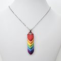 Gay pride pendant, rainbow chainmail scale jewelry, LGBTQ necklace
