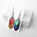 LGBTQ pride earrings, gay pride jewelry, mismatched rainbow chainmail scales earrings