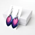 Bisexual pride earrings, bi pride chainmail scales earrings