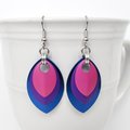Bisexual pride earrings, bi pride chainmail scales earrings