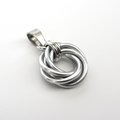 Silver Love Knot chainmail pendant necklace, circle pendant