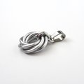 Silver Love Knot chainmail pendant necklace, circle pendant