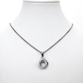 Silver Love Knot chainmail pendant necklace, circle pendant