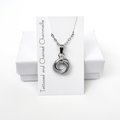 Silver Love Knot chainmail pendant necklace, circle pendant