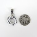 Silver Love Knot chainmail pendant necklace, circle pendant