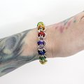 Gay pride bracelet, LGBT chainmaille bracelet, rainbow jewelry, barrel weave chainmaille