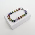 Gay pride bracelet, LGBT chainmaille bracelet, rainbow jewelry, barrel weave chainmaille