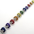 Gay pride bracelet, LGBT chainmaille bracelet, rainbow jewelry, barrel weave chainmaille