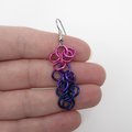 Bi pride chainmaille shaggy loops earrings, bisexual pride jewelry