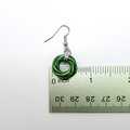 Shamrock green earrings, chainmaille love knot jewelry, minimalist style