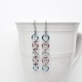 Trans pride flag earrings, simple LGBTQ chainmail jewelry
