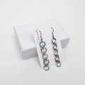 Trans pride flag earrings, simple LGBTQ chainmail jewelry