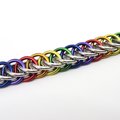 Gay pride chainmaille bracelet, rainbow jewelry, LGBT jewelry, Half Persian 4 in 1 chainmaille