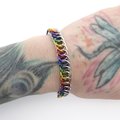 Gay pride chainmaille bracelet, rainbow jewelry, LGBT jewelry, Half Persian 4 in 1 chainmaille