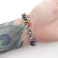 Gay pride chainmaille bracelet, rainbow jewelry, LGBT jewelry, Half Persian 4 in 1 chainmaille