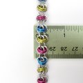 Pansexual pride bracelet, chainmaille bracelet, pan pride jewelry, barrel weave chainmaille