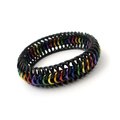 Stretchy chainmail bracelet, rainbow gay pride jewelry, Euro 6 in 1 weave