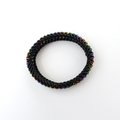 Stretchy chainmail bracelet, rainbow gay pride jewelry, Euro 6 in 1 weave