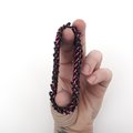 Bisexual pride bracelet, stretchy chainmail cuff bracelet, pink purple blue, European 4 in 1 weave bi pride jewelry