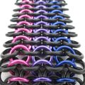 Bisexual pride bracelet, stretchy chainmail cuff bracelet, pink purple blue, European 4 in 1 weave bi pride jewelry