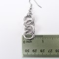 Silver aluminum chain dangle earrings, simple chainmail for everyday wear