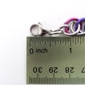 Bisexual pride bracelet, chainmaille half Persian 4 in 1 weave,  pink purple blue