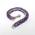 Bisexual pride bracelet, chainmaille half Persian 4 in 1 weave,  pink purple blue