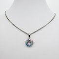 Transgender pride pendant necklace, chainmail love knot, trans pride jewelry, pink white blue