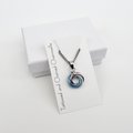 Transgender pride pendant necklace, chainmail love knot, trans pride jewelry, pink white blue