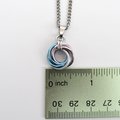 Transgender pride pendant necklace, chainmail love knot, trans pride jewelry, pink white blue