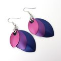Handmade Bi Pride Earrings – Anodized Aluminum Chainmail Scales Jewelry