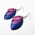 Handmade Bi Pride Earrings – Anodized Aluminum Chainmail Scales Jewelry