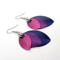 Handmade Bi Pride Earrings – Anodized Aluminum Chainmail Scales Jewelry