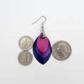 Handmade Bi Pride Earrings – Anodized Aluminum Chainmail Scales Jewelry