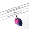 Handmade Bi Pride Pendant – Anodized Aluminum Chainmail Scales LGBTQ+ Necklace