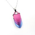 Handmade Bi Pride Pendant, Anodized Aluminum Chainmail Scale Necklace in Bisexual Flag Colors – Lightweight LGBTQ+ Jewelry