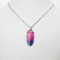 Handmade Bi Pride Pendant, Anodized Aluminum Chainmail Scale Necklace in Bisexual Flag Colors – Lightweight LGBTQ+ Jewelry