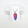 Handmade Bi Pride Pendant, Anodized Aluminum Chainmail Scale Necklace in Bisexual Flag Colors – Lightweight LGBTQ+ Jewelry