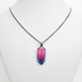 Handmade Bi Pride Pendant, Anodized Aluminum Chainmail Scale Necklace in Bisexual Flag Colors – Lightweight LGBTQ+ Jewelry