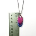 Handmade Bi Pride Pendant, Anodized Aluminum Chainmail Scale Necklace in Bisexual Flag Colors – Lightweight LGBTQ+ Jewelry