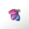 Handmade Bi Pride Pendant, Anodized Aluminum Chainmail Scale Necklace in Bisexual Flag Colors – Lightweight LGBTQ+ Jewelry