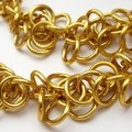 Clearance 50% off, Chainmaille shaggy loops necklace in gold aluminum