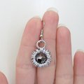 Gray earrings, crystal earrings, chainmaille jewelry