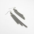 Stainless steel three chain earrings, dangle earrings, curb chain earrings, long earrings
