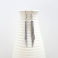 Stainless steel three chain earrings, dangle earrings, curb chain earrings, long earrings