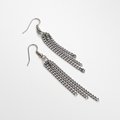 Stainless steel three chain earrings, dangle earrings, curb chain earrings, long earrings