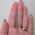Stainless steel three chain earrings, dangle earrings, curb chain earrings, long earrings