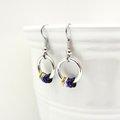 Nonbinary pride earrings, subtle LGBTQ pride jewelry; yellow, white, purple, black
